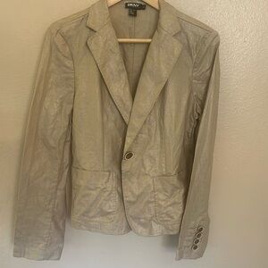 DKNY 100% Linen Blazer Jacket 10 Metallic